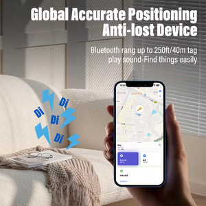 Mini traceur GPS intelligent par satellite pour clés, suivi en temps réel, <span class=keywords><strong>historique</strong></span> des emplacements, compatible iOS MFI, dispositif anti-perte - Product Image 2