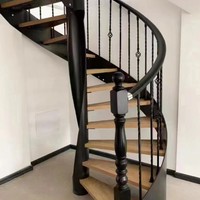 Escalier sur mesure pour appartement duplex, loft, maison, luxe léger, acier et bois intégrés, plaque d'acier rotative intérieure