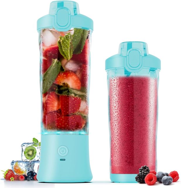 Wireless USB Rechargeable RV Ready Portable Juicer Blender 600ml Quiet Motor Sports Smoothie Maker