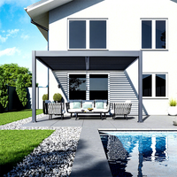 Pergola Bioclimatique Autoportante en Alliage d'Aluminium, Électrique et Manuelle, Résistante au Vent, Imperméable, Écologique, avec Revêtement Poudré