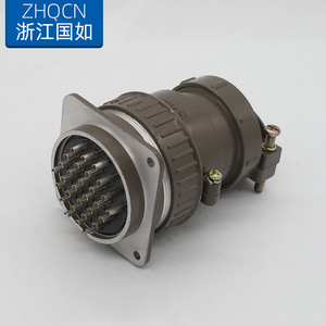 P55K4Q/P55J4A Aviation Plug 30 Pin Straight Wire Connector Gray Black Bakelite Shell Copper Contacts - Product Image 5