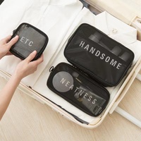 Sac cosmétique en maille de nylon Logo personnalisé Petits et grands kits de voyage Sacs à maquillage Étui de beauté Pochette à maquillage Pochette en maille Trousse de toilette