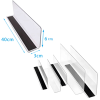 Fabricant OEM d'usine, séparateurs de tablettes en plastique réglables en forme de L pour congélateur et réfrigérateur, avec poussoir pour l'affichage des produits, cigarettes