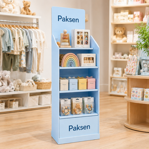 4-Tier Corrugated Cardboard Retail Display <b>Stand</b> for Wooden Toys and Kids Learning Products - Product Image 3