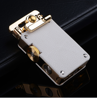Briquet à silex compact vintage CHIEF en cuivre pur et laiton, rechargeable, avec logo personnalisé, pour cigarettes, cadeaux d'affaires CF708