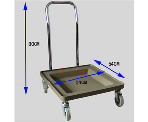 अच्छी गुणवत्ता वाले प्लास्टिक सार्वभौमिक पहिया स्टेनलेस स्टील रसोई ट्रॉली रैक परिवहन सफाई उत्पादों के साथ - Product Image 4