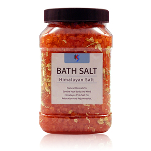 Özel etiket doğal islatın kristal himalaya tuz banyo derin temizlik vücut banyo tuzları ile kurutulmuş çiçekler kavanoz banyo tuzu - Product Image 5