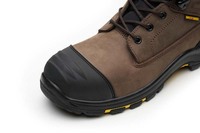 L599-Fabricant de gros Bottes de travail à bout de sécurité en cuir marron à lacets pour hommes, chaussures de construction industrielle avec bout en composite