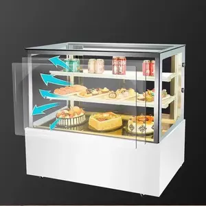 Fabrik Hersteller Doppel glas Kühlung Kuchen Kühlschrank Glastür Kuchen Display Vitrine