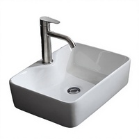 Lavabo carré moderne DUCK, capacité 9L, installation monotrou, drain inclus, compatible avec évier à serpillière, robinet joystick, UPC