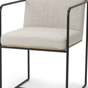Sedia da pranzo imbottita HMS Beige e nero con cuscino in metallo sedie da pranzo eleganti e resistenti - Product Image 4