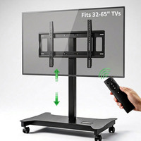 Carrito de TV Eléctrico con Altura Ajustable, Soporte de TV Motorizado, Control Remoto por Aplicación, Carrito de TV Móvil de Acero Laminado en Frío de Alta Resistencia