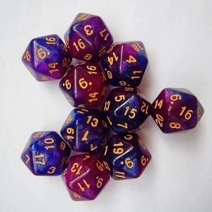 Acrylic tím xanh Galaxy long lanh D20 DND xúc xắc Dungeon và con rồng 20-bên xúc xắc Tinh Vân RPG xúc xắc Bộ D20 D & D đôi màu sắc - Product Image 1