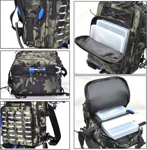 Sac à dos de pêche avec porte-cannes, échantillon gratuit, en tissu Oxford 900D résistant à l'eau, grand sac de rangement pour matériel de pêche - Product Image 2