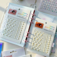 Autocollants en cristal 3D en gros, bijoux faciaux en perles, autocollants adhésifs en strass pour les yeux, pour la décoration DIY des ongles et du corps