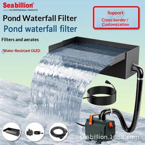 ตัวกรองน้ำตกแบบ Bellows Pond ทำจากสแตนเลส 304 พร้อมระบบเพิ่มออกซิเจนในตัว ไฟ LED ในตัว สำหรับตู้ปลา กล่องกรองด้านบน - Product Image 5