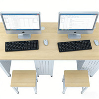 Bureau de travail moderne pour employés, bureau en bois, chaise de bureau, combinaison de mobilier commercial, bureau d'ordinateur
