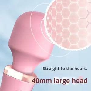 Vibrateur AV pour femmes Rechargeable Masseur vibrant double extrémité avec réglages de vitesse variables Silicone étanche Jouet <span class=keywords><strong>sexy</strong></span> - Product Image 5