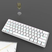 FV-DK61 keyboard Game berkabel 61 tombol, papan ketik Game Mini Backlit berkabel Usb