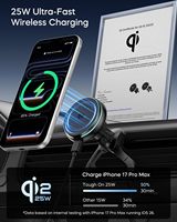 Chargeur de voiture magnétique sans fil en gros, commande en gros, support de ventilation avec ventilateur de refroidissement 25W, compatible dropshipping pour tous les smartphones