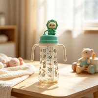 Biberon d'apprentissage personnalisé de 300 ml pour bébé, sans BPA, en PC, pour l'eau et le lait, idéal pour les soins de bébé (vente en gros)