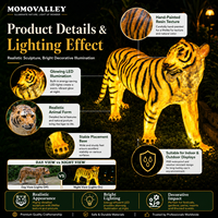 MOMOVALLEY Lumière LED 3D réaliste motif tigre, sculpture animale bionique pour parcs à thème, zoos, jardins municipaux et décoration paysagère