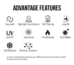 ETFE-400 buona trasmissione della luce e di alta qualità strutture ETFE architettura membrana - Product Image 5