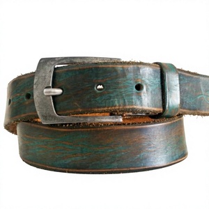 Ceinture pour homme en cuir de vachette avec boucle carrée en acier à motif croix, style vintage, accessoire de mode et de style de vie quotidien, best-seller, cadeau chrétien - Product Image 2