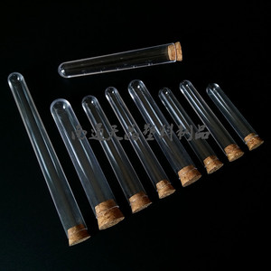 Tianjing <b>Plastic</b> Test <b>Tubes</b> 15x100 15x150 16x125 18x105 20x150 With Corks Transparent Observable For Lab Use - Product Image 2