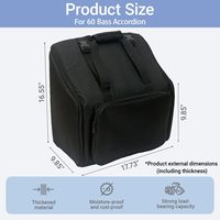 Sac de rangement épais pour 60 accordéons à boutons, sacs à dos rembourrés pour instruments de musique, type Bayan