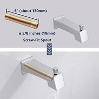 Ensemble de mitigeur de douche encastré Aquacubic, système de douche à effet pluie chromé avec inverseur baignoire/douche