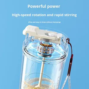 <strong>Electric</strong> USB Automatic Stirring Cup One-Key <strong>Shaker</strong> Coffee Milk Powder Food Grade Material Heat Preservation 450ml Gift Fitness - Product Image 4
