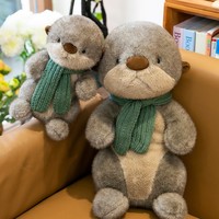 Peluche Ours Super Douce en Gros avec Écharpe, Cadeau d'Anniversaire, Coussin Poupée Unisexe, Rembourrage en Coton PP Lavé, Couette Vernie Anti-UV
