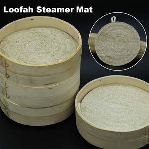 Tapis de cuisson vapeur en loofah double épaisseur, antiadhésif, facile à nettoyer, durable, rond, pour cuiseur vapeur, tapis de cuisson vapeur en loofah pour tiroir de cuisson vapeur - Product Image 1