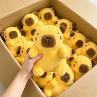 En stock : Peluche Capybara jaune à joues rouges, style dessin animé Kawaii, 8 pouces, pour machine à grue d'arcade pour garçons