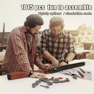 Mould <span class=keywords><strong>King</strong></span> 14016 Pistola de Bloques de Construcción, Escopeta de Doble Cañón, Modelo de Juguete DIY, Sets de Bloques de Construcción MOC, Precio Mayorista Razonable - Product Image 3