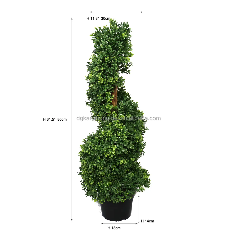 Cây nhân tạo gỗ Hoàng Dương Xoắn Ốc topiary thực tế cao chậu cây bụi trang trí Nhựa cho nhà vườn trong nhà ngoài trời