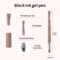 Lot de 6 stylos à bille liquides esthétiques sur le thème du café, pointe fine 0,5 mm, encre gel noire, pour l'école, le bureau et les fournitures d'écriture