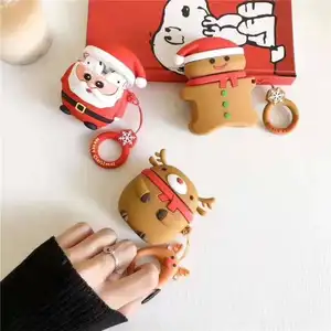 Airpods Headphone Case Promotion 3D Cartoon Christmas earphone case soft silicone cover For Apple AirPods Case