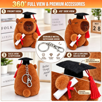 Peluche Capybara Douce de 4 Pouces, Modèle Remise de Diplôme, Porte-clés, Breloque, Prix pour Machine de Jeu d'Arcade de Centre Commercial, Stock Direct Usine