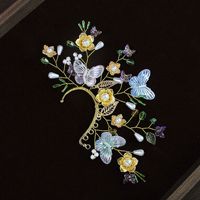 Anting-anting jepit kupu-kupu bunga gaya Tionghoa baru tanpa tindik, mutiara, untuk pernikahan, ulang tahun, perhiasan wanita