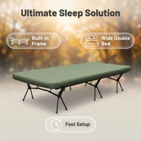 Lit de camping pliable moderne et léger avec matelas gonflable élastique pour deux personnes, fermeté réglable, confort de sommeil en extérieur
