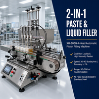 Machine de remplissage pneumatique électrique à engrenages pour liquides, pâtes et huiles, avec quatre buses, pour miel, ketchup, sirop, dentifrice, en bouteille, de type de bureau
