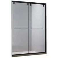 Porte de douche en verre trempé transparent sur mesure et cadre noir pour salle de bain, hôtel, appartement