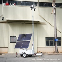Tour de sécurité CCTV BIGLUX avec treuil manuel pour la surveillance des sites ferroviaires et des installations utilitaires