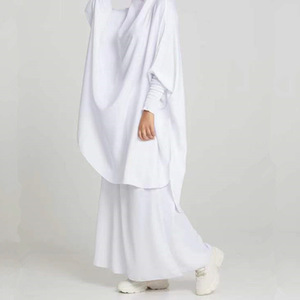 2 piezas al por mayor de seda de moda turco Pakistán Saoudien Khimar Jilbab <span class=keywords><strong>Nikab</strong></span> Abaya vestido musulmán Jilbab para mujeres - Product Image 5