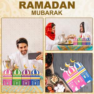 Caja de Embalaje para Galletas con Diseño de <span class=keywords><strong>Castillo</strong></span> Eid Mubarak, para Pasteles de Fiesta, Decoraciones de Ramadán, Caja de Regalo de Papel Serigrafiado para Alimentos y Dulces - Product Image 4