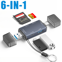 Lector de Tarjetas USB 3.0 para Teléfono Móvil OTG Seis en Uno - Divisor de Cámara Universal Tipo C Multifuncional TF