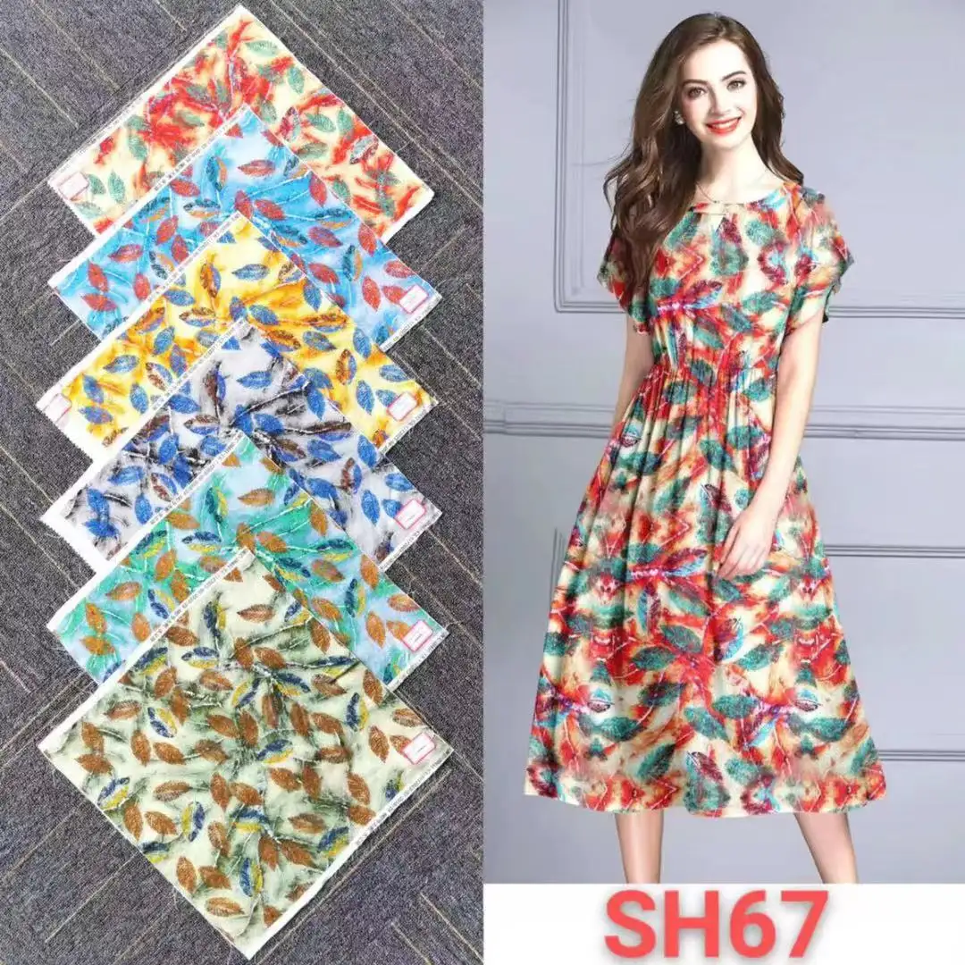 105gsm Hot Sale Customized Reactive Printing Flower Design 100 Rayon Viscose Fabric