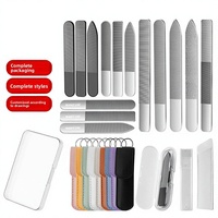 Bâtonnet de polissage et de ponçage double face en nano-verre transparent pour ongles, 12 cm, outil de beauté pour le soin des ongles